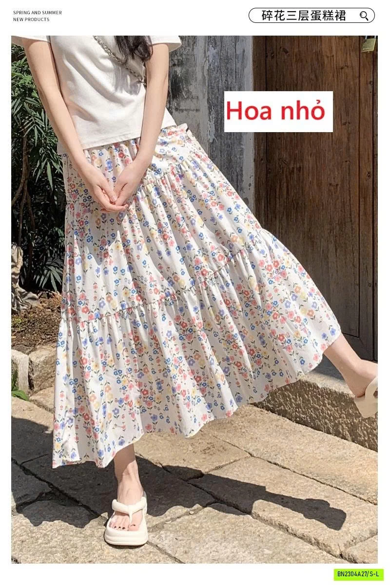 CHÂN VÁY HOA DÁNG DÀI