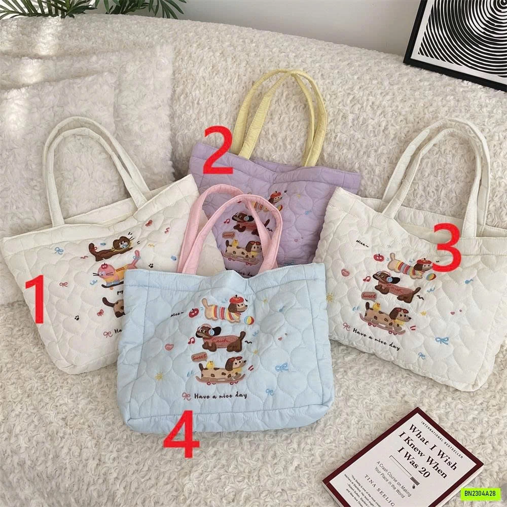 TÚI TRẦN BÔNG THÊU CÚN