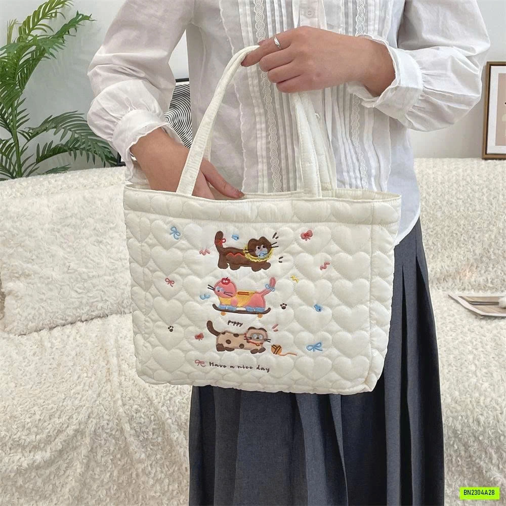 TÚI TRẦN BÔNG THÊU CÚN