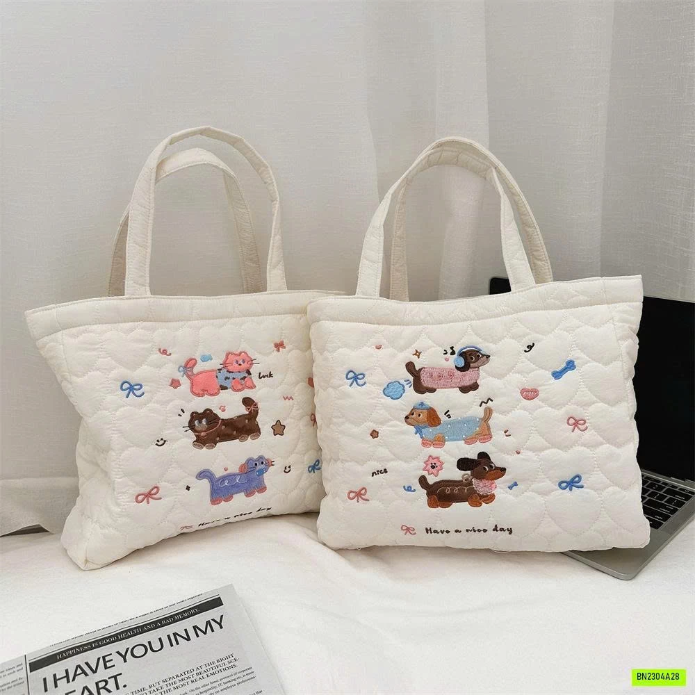 TÚI TRẦN BÔNG THÊU CÚN