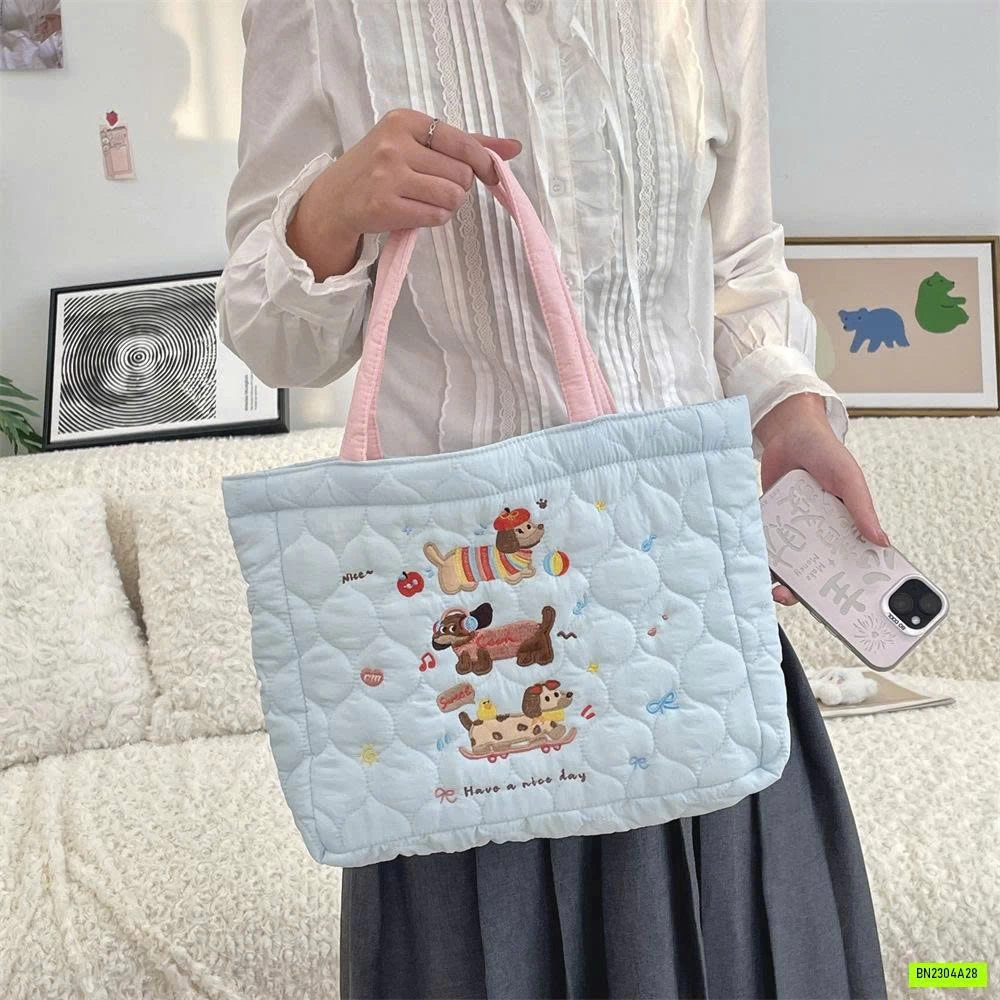 TÚI TRẦN BÔNG THÊU CÚN