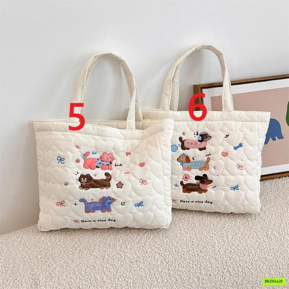 TÚI TRẦN BÔNG THÊU CÚN