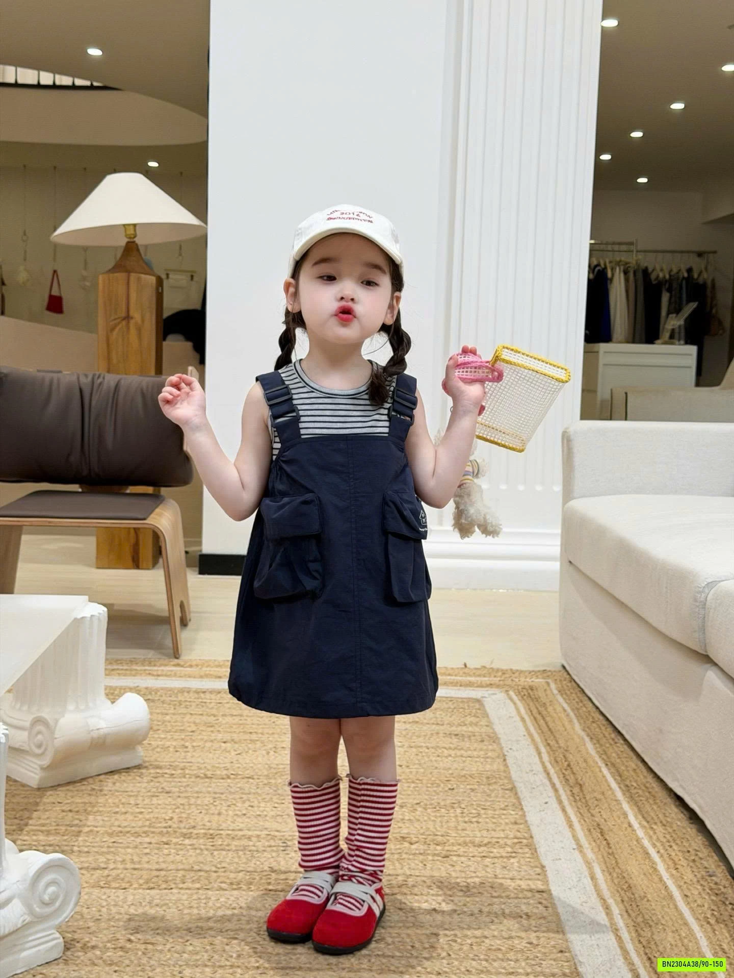 ĐẦM YẾM KOREA MIX ÁO KẺ