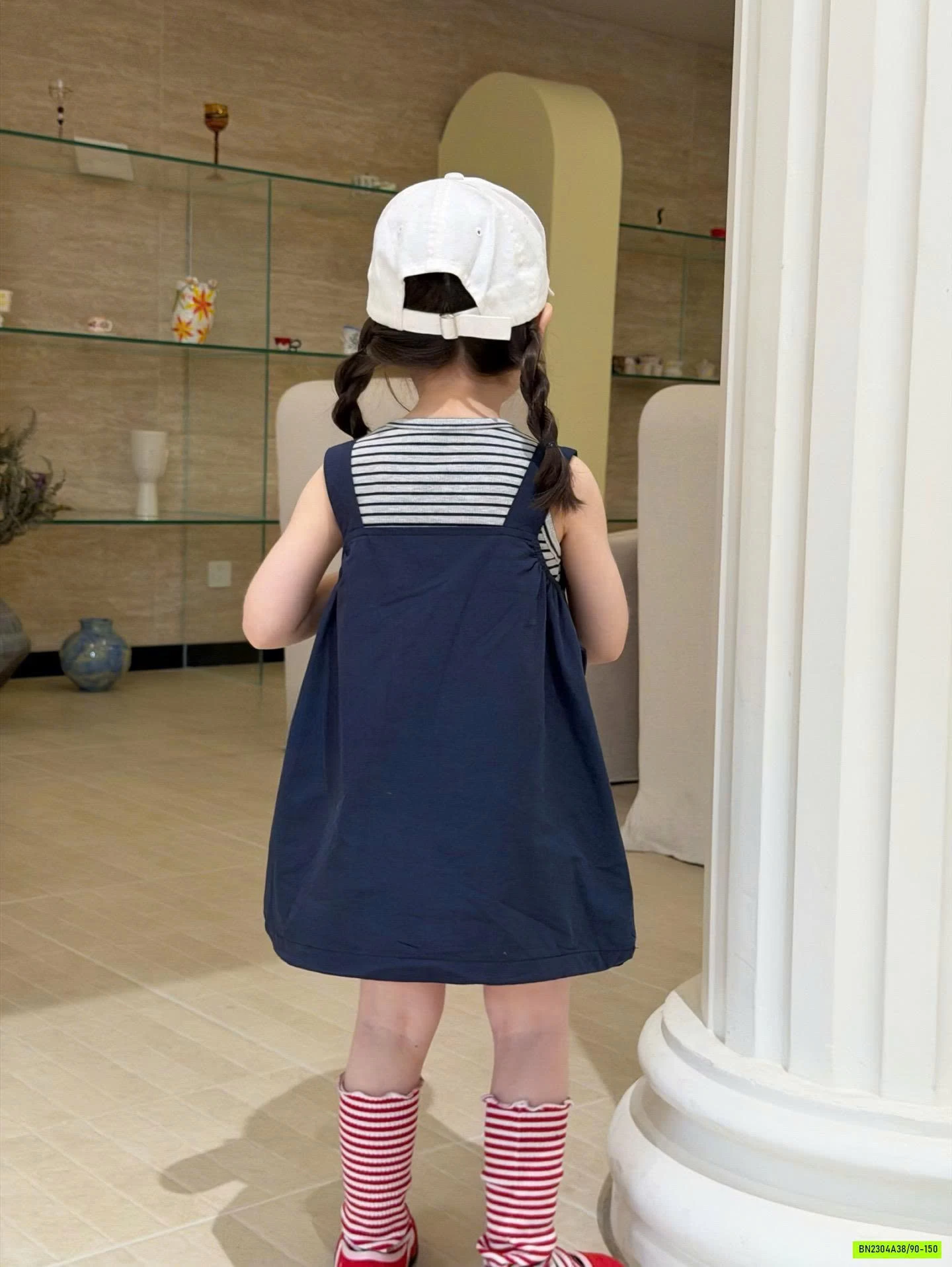 ĐẦM YẾM KOREA MIX ÁO KẺ