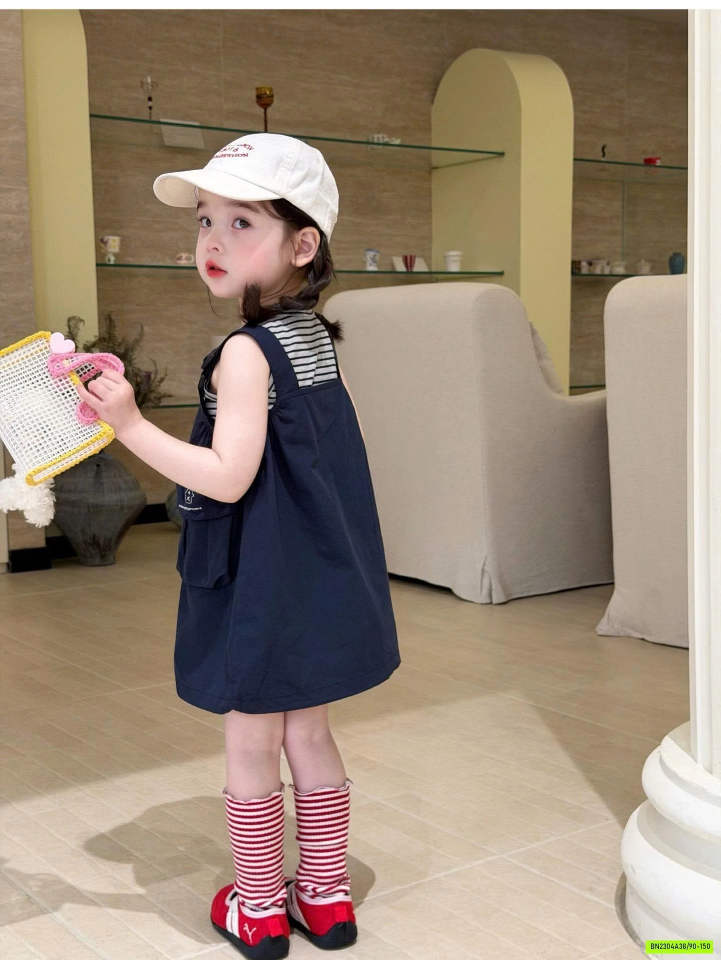 ĐẦM YẾM KOREA MIX ÁO KẺ