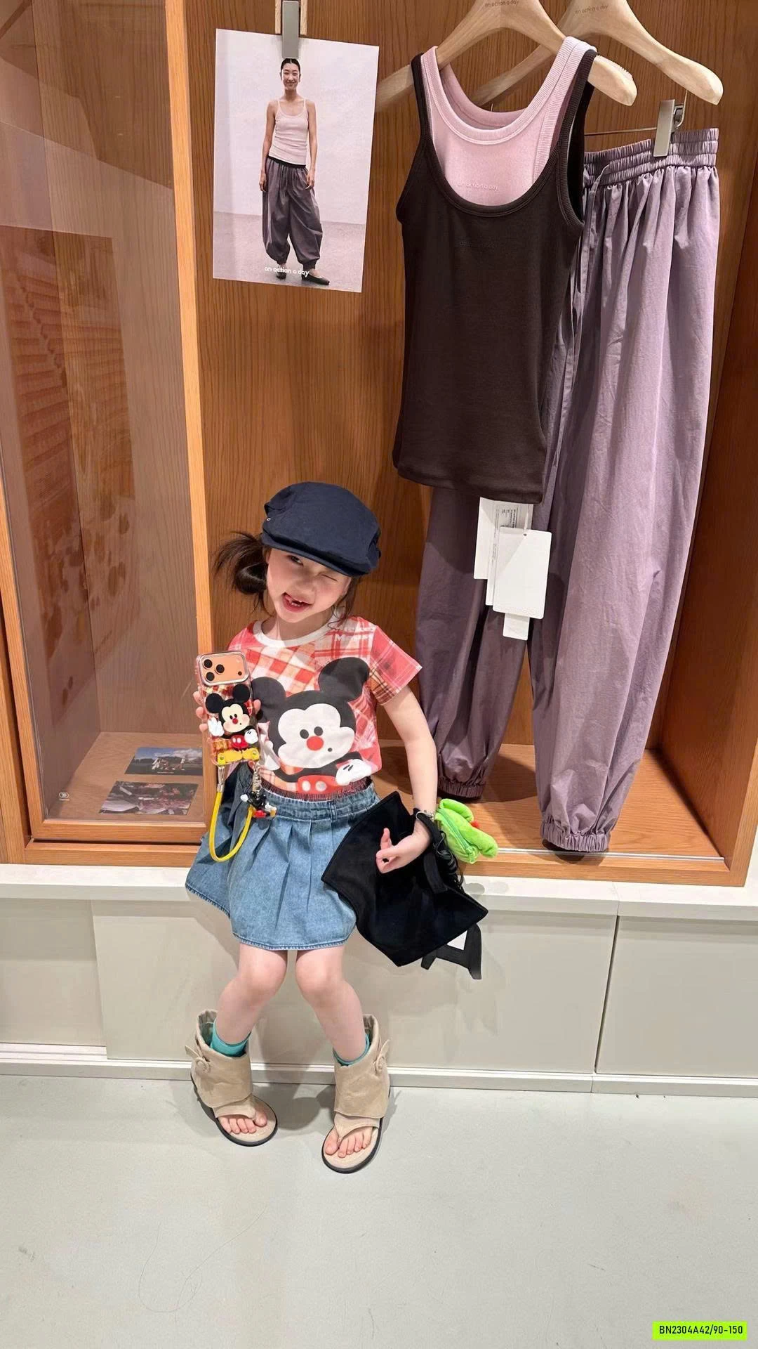 ÁO MICKEY MIX CV JEANS XẾP LY