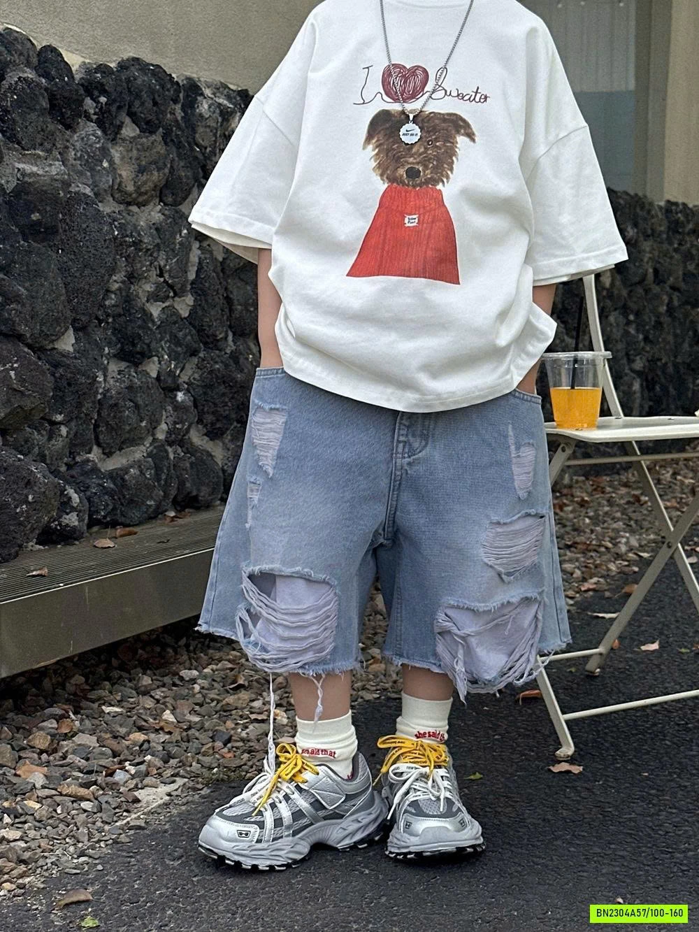 SHORT JEANS RÁCH CÁ TÍNH AFTE