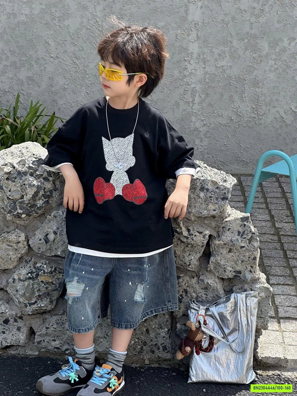 ÁO THUN POPEYE MIX SHORT RÁCH GỐI AFTE