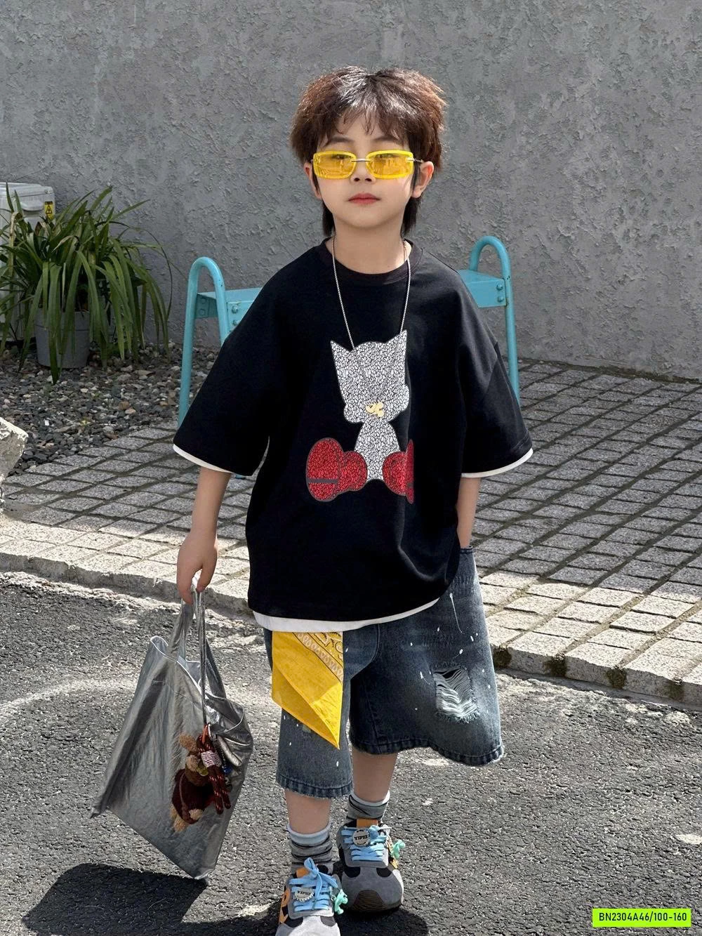 ÁO THUN POPEYE MIX SHORT RÁCH GỐI AFTE