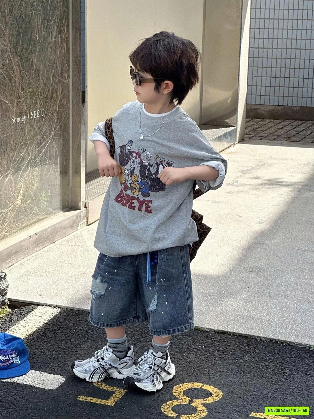 ÁO THUN POPEYE MIX SHORT RÁCH GỐI AFTE