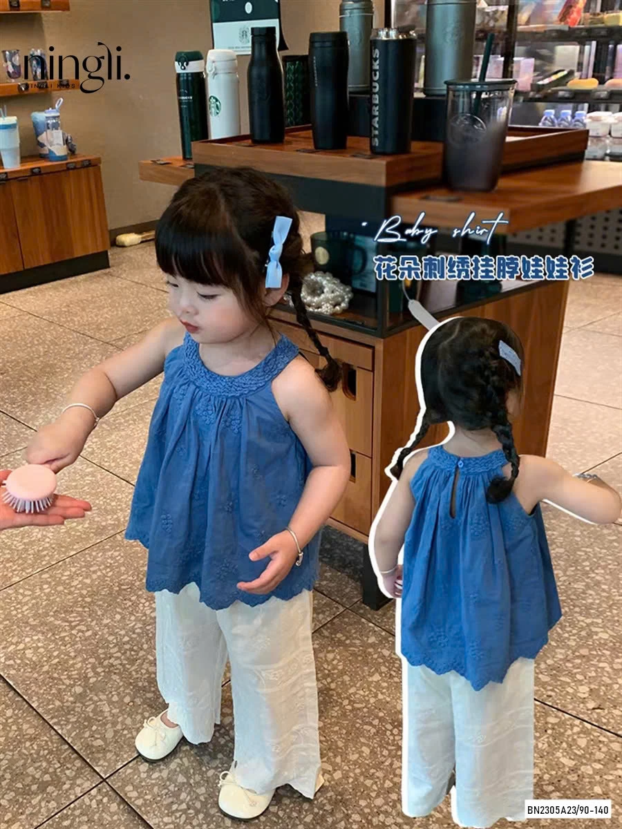 SÉT ÁO CỔ YẾM QUẦN SUÔNG TRẮNG