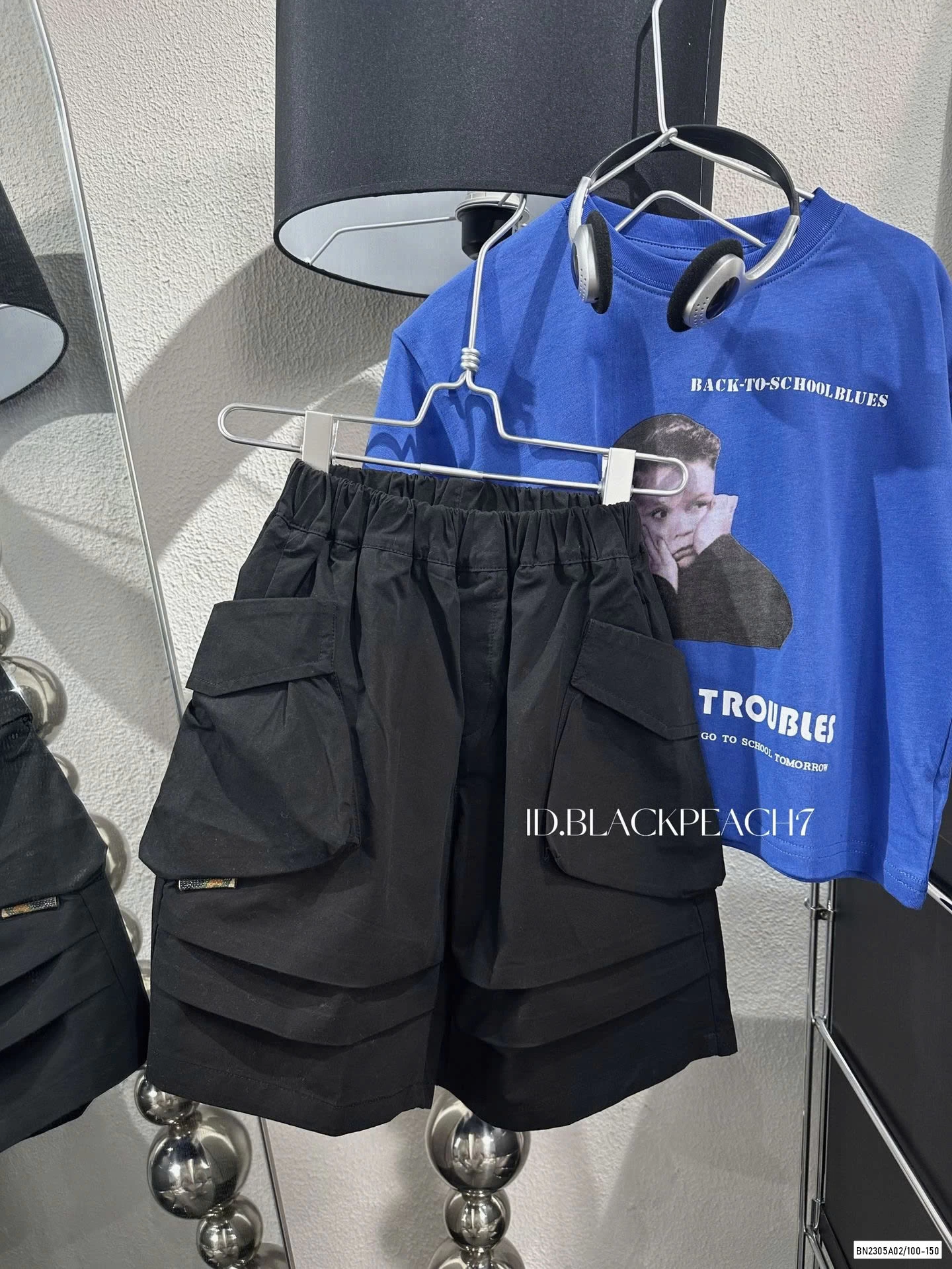 ÁO XANH MIX SHORT ĐEN TÚI HỘP