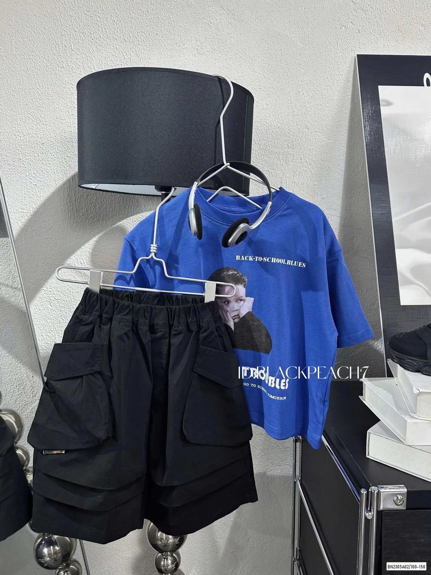 ÁO XANH MIX SHORT ĐEN TÚI HỘP