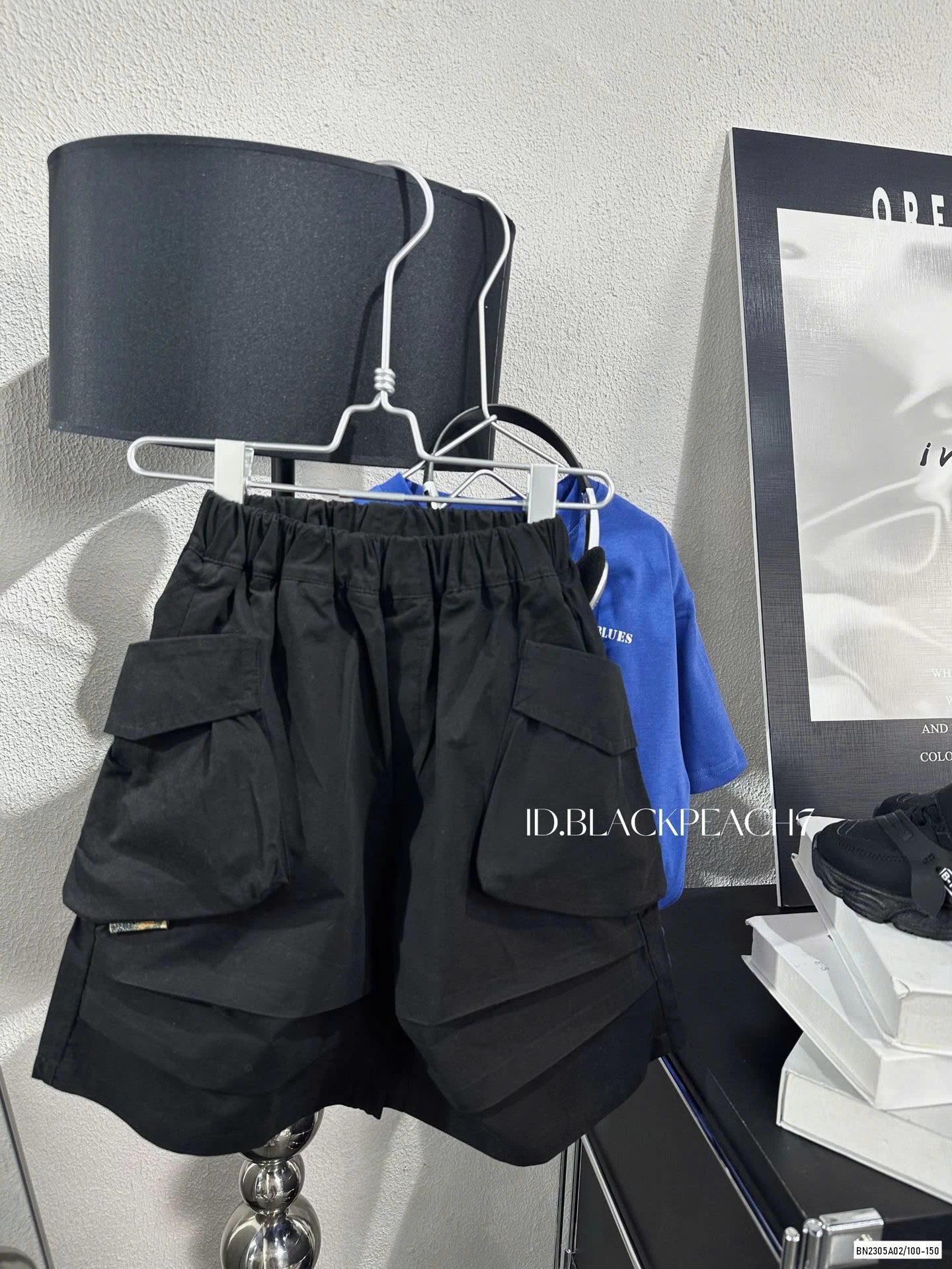 ÁO XANH MIX SHORT ĐEN TÚI HỘP