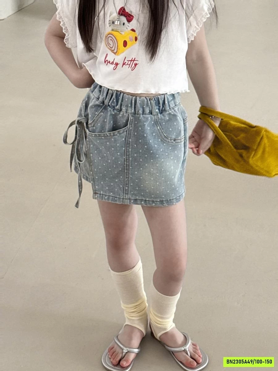 QUẦN GIẢ VÁY JEANS CHẤM BI YUKIDS