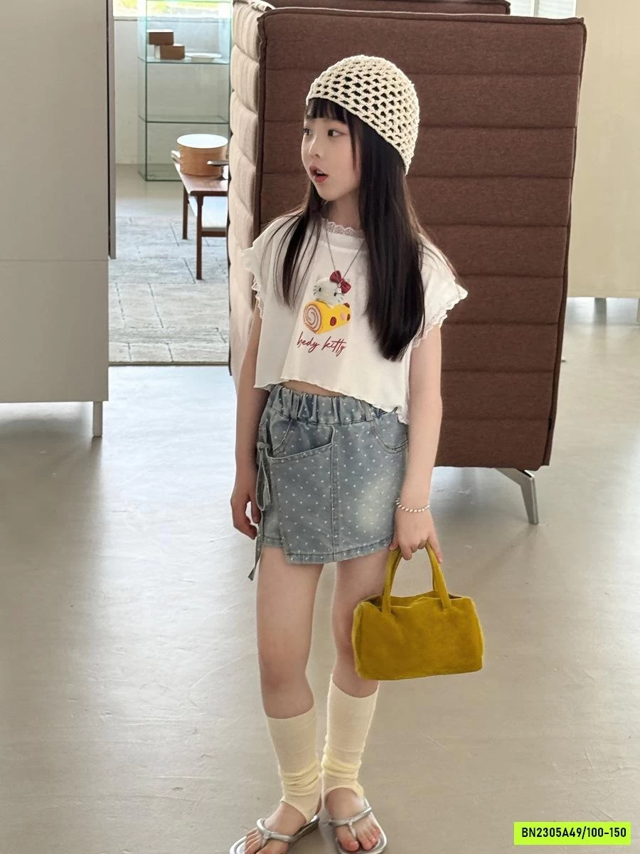 QUẦN GIẢ VÁY JEANS CHẤM BI YUKIDS