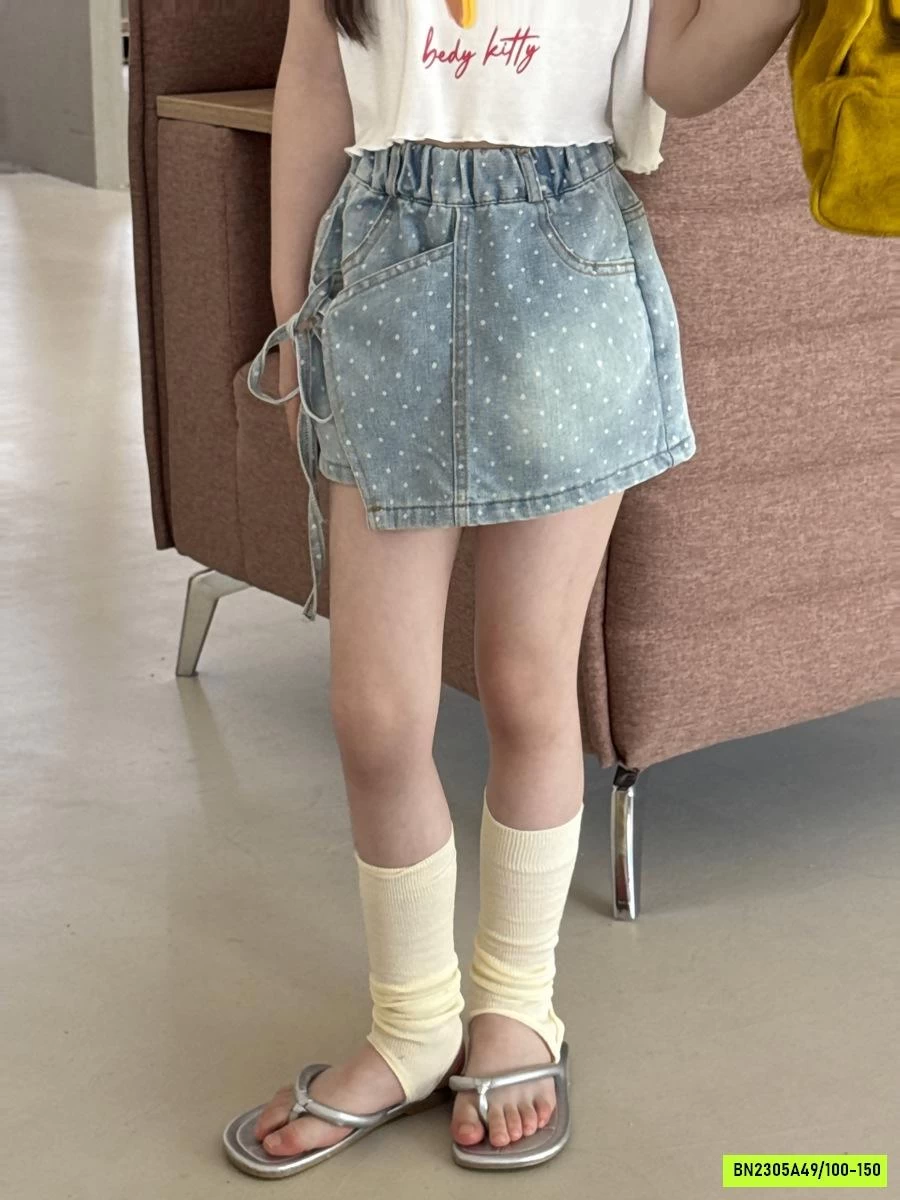 QUẦN GIẢ VÁY JEANS CHẤM BI YUKIDS