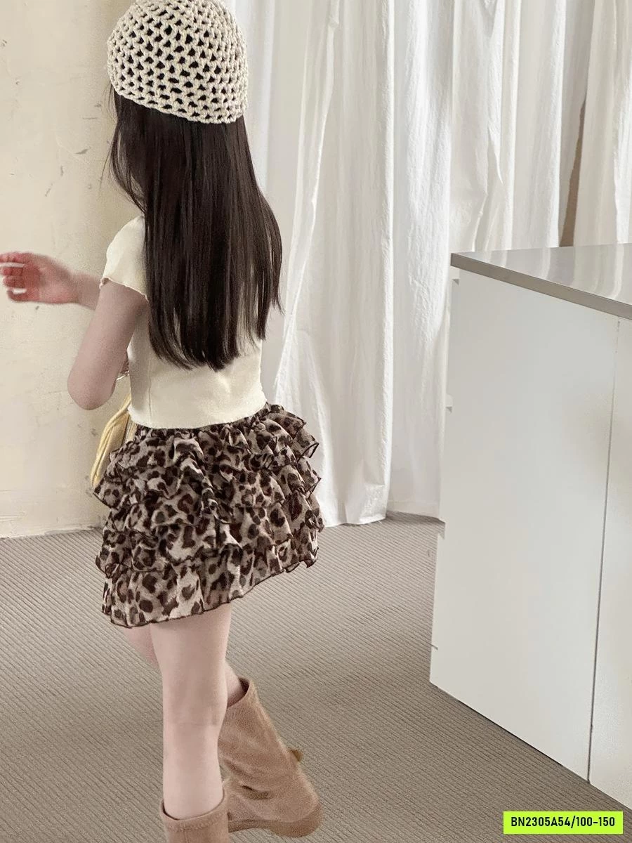 CHÂN VÁY BEO XẾP TẦNG YUKIDS