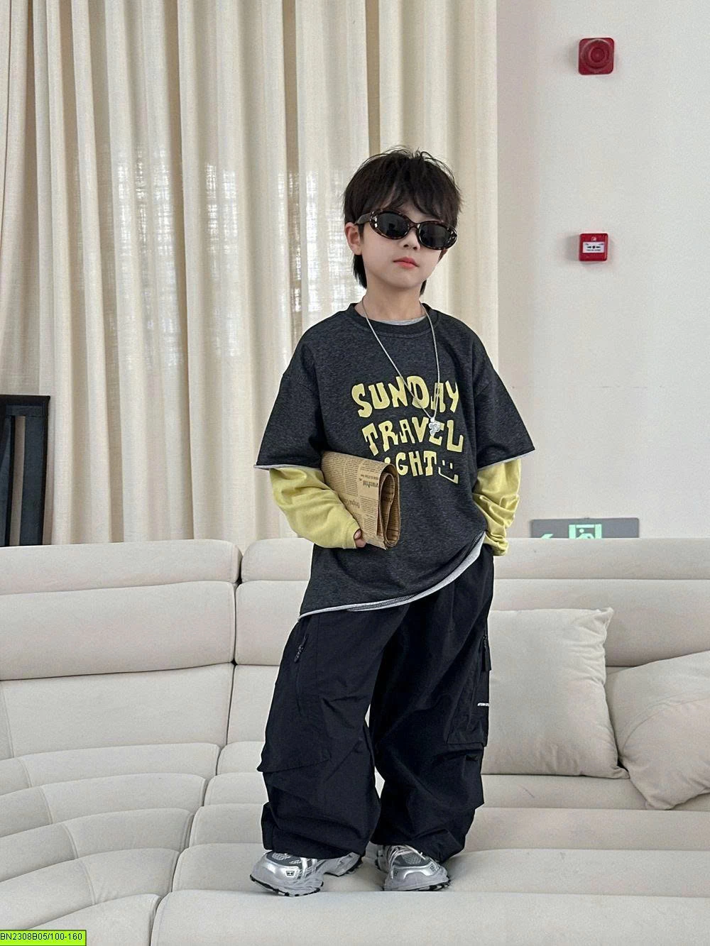 ÁO NỈ XANH THAN IN HÌNH