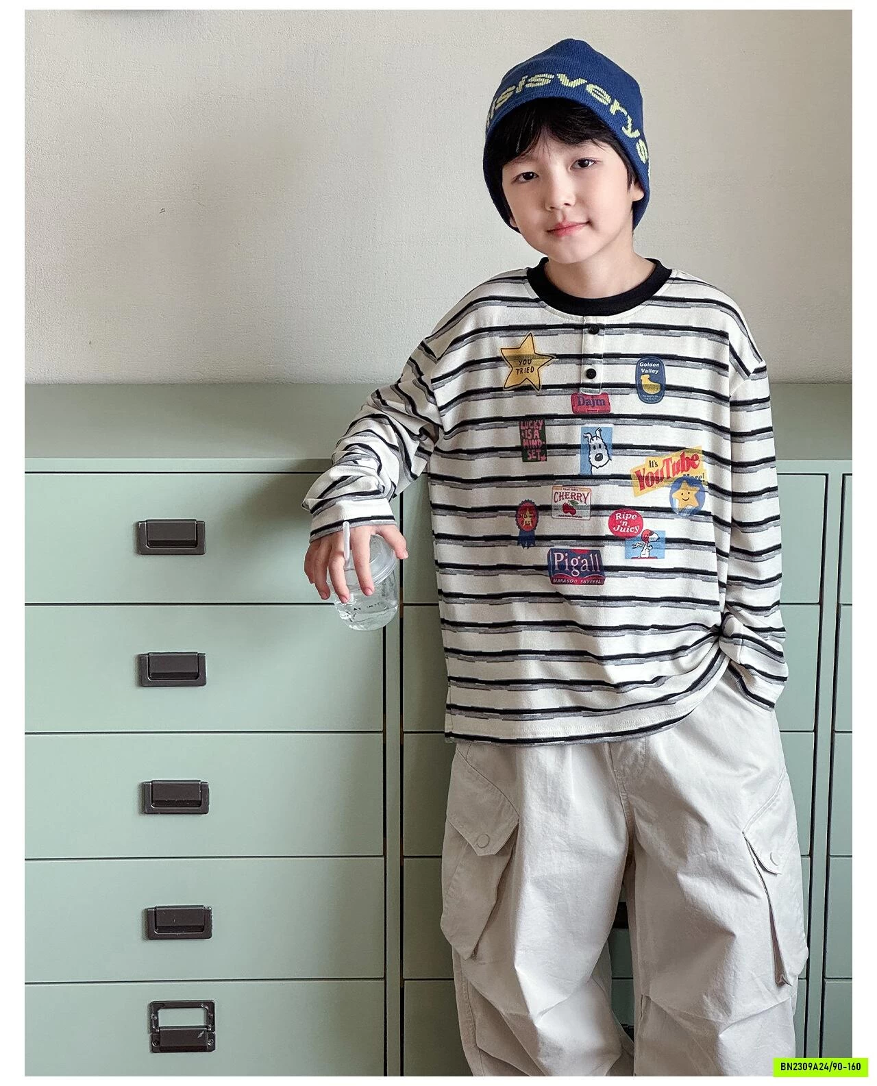 ÁO THUN GIẤY KẺ IN HÌNH AOAOKIDS