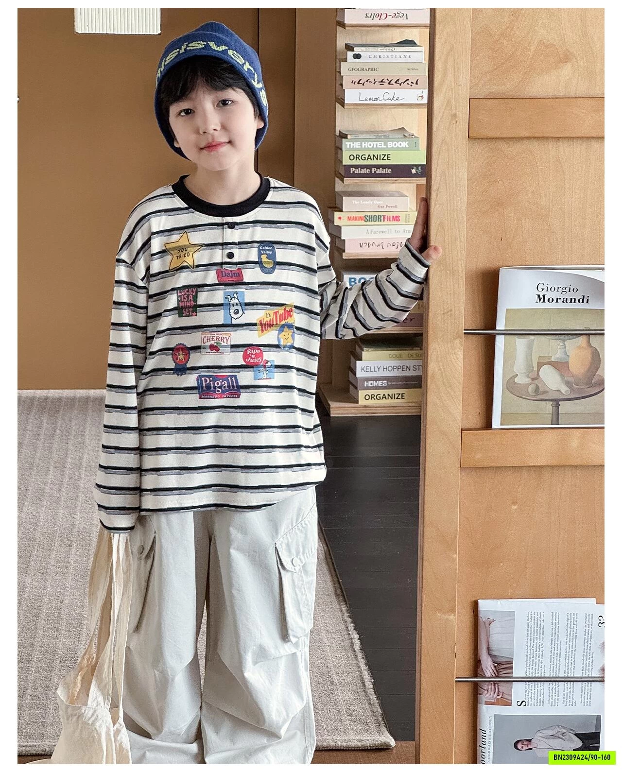ÁO THUN GIẤY KẺ IN HÌNH AOAOKIDS