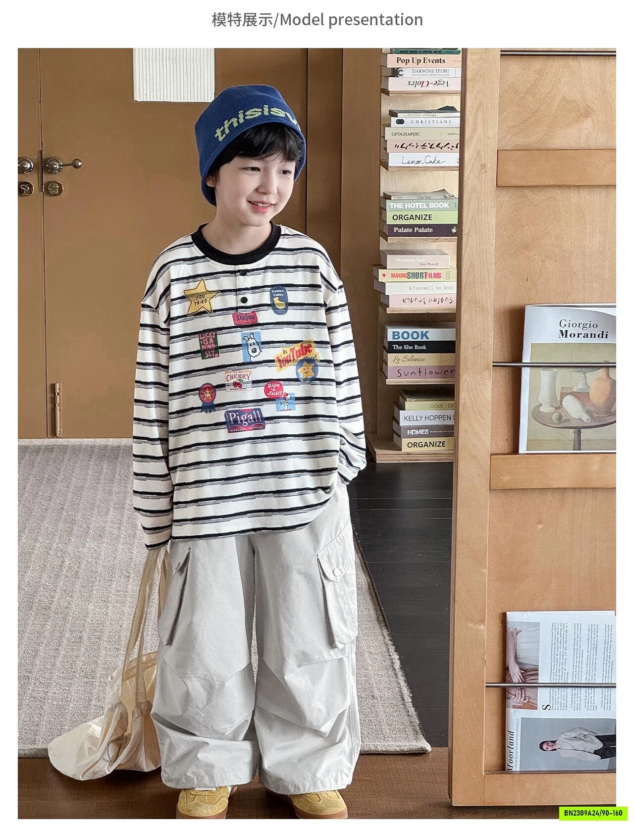 ÁO THUN GIẤY KẺ IN HÌNH AOAOKIDS