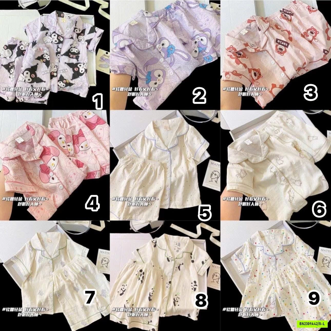 BỘ PIJAMA BÉ GÁI MÙA HÈ