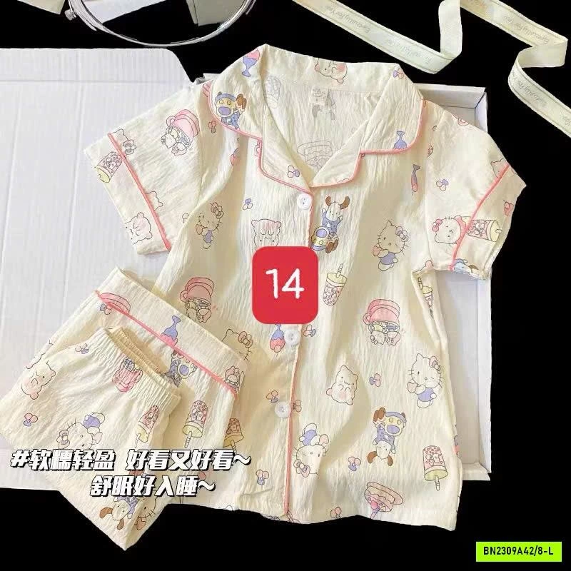 BỘ PIJAMA BÉ GÁI MÙA HÈ