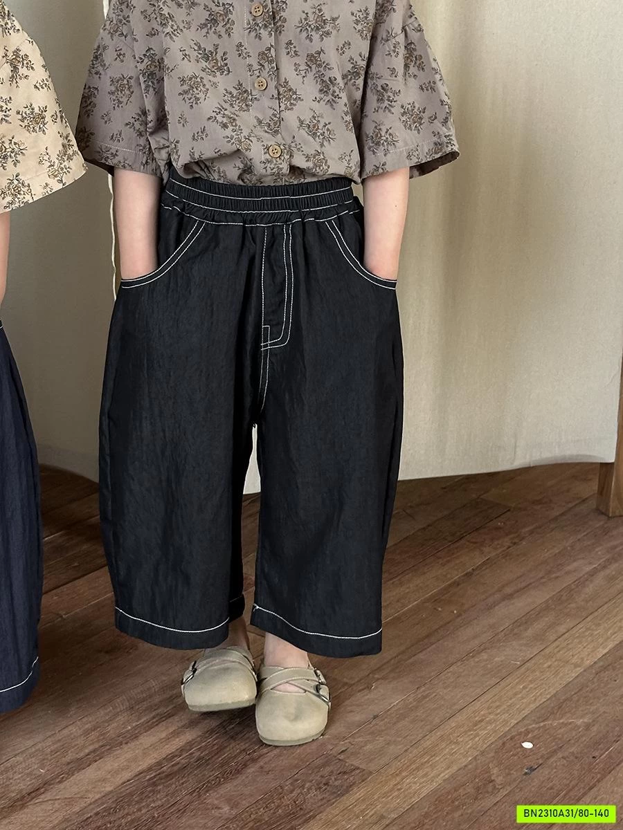 DENIM ỐNG SUÔNG VIỀN CHỈ NỔI