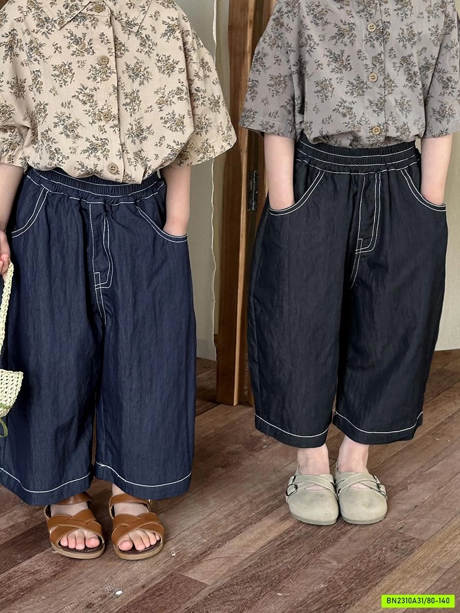DENIM ỐNG SUÔNG VIỀN CHỈ NỔI