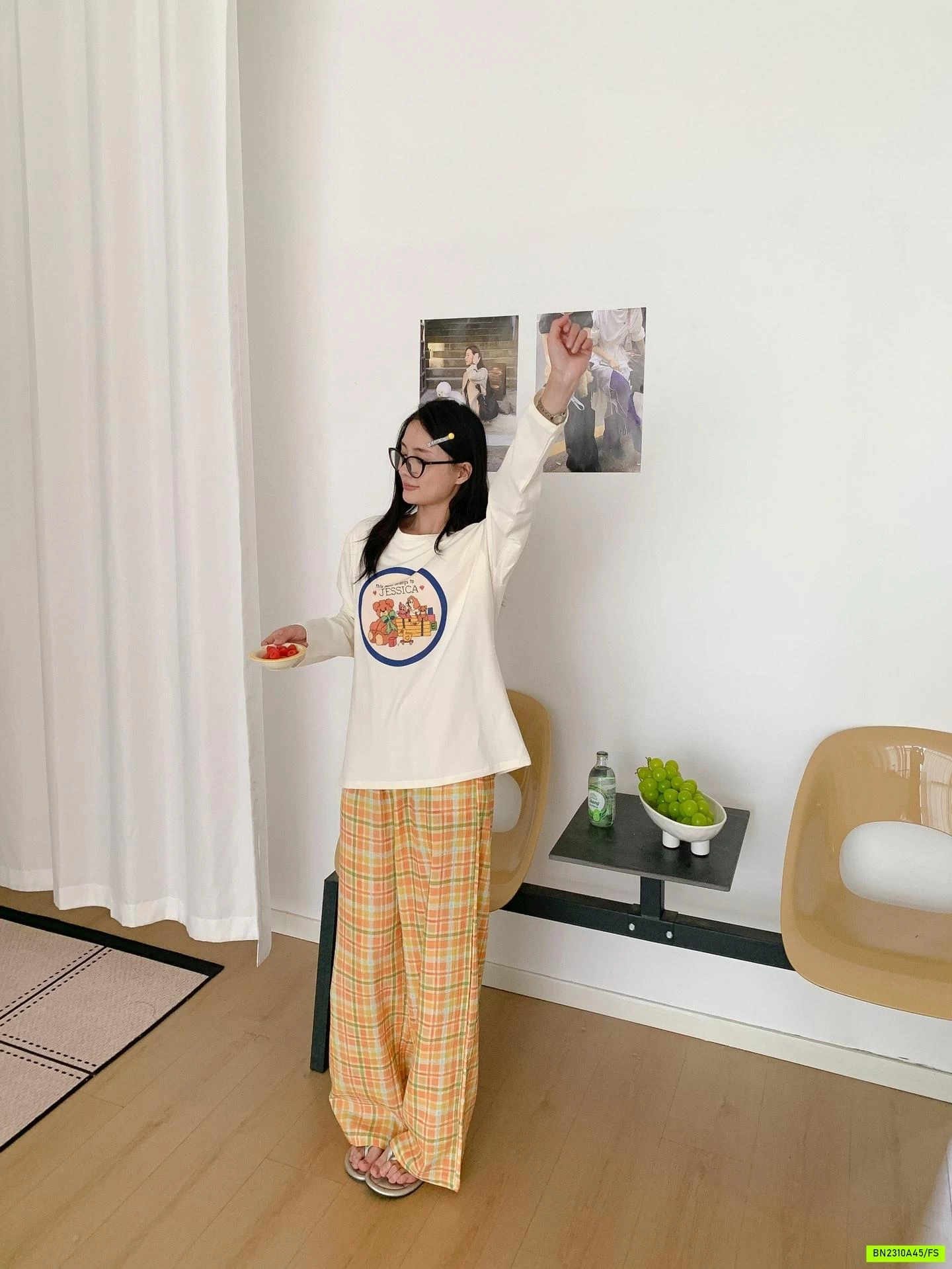 BỘ MẶC NHÀ QUẦN CARO CAO CẤP HOME PIQUE