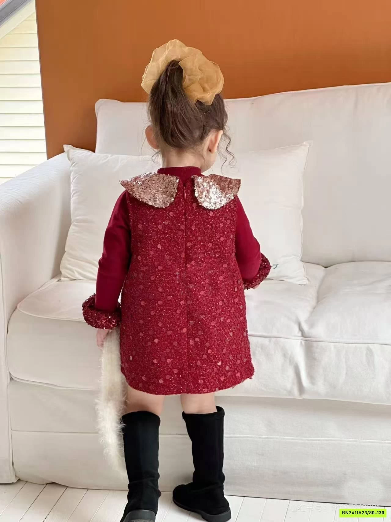 ĐẦM ĐỎ CỔ SEN BLING BLING