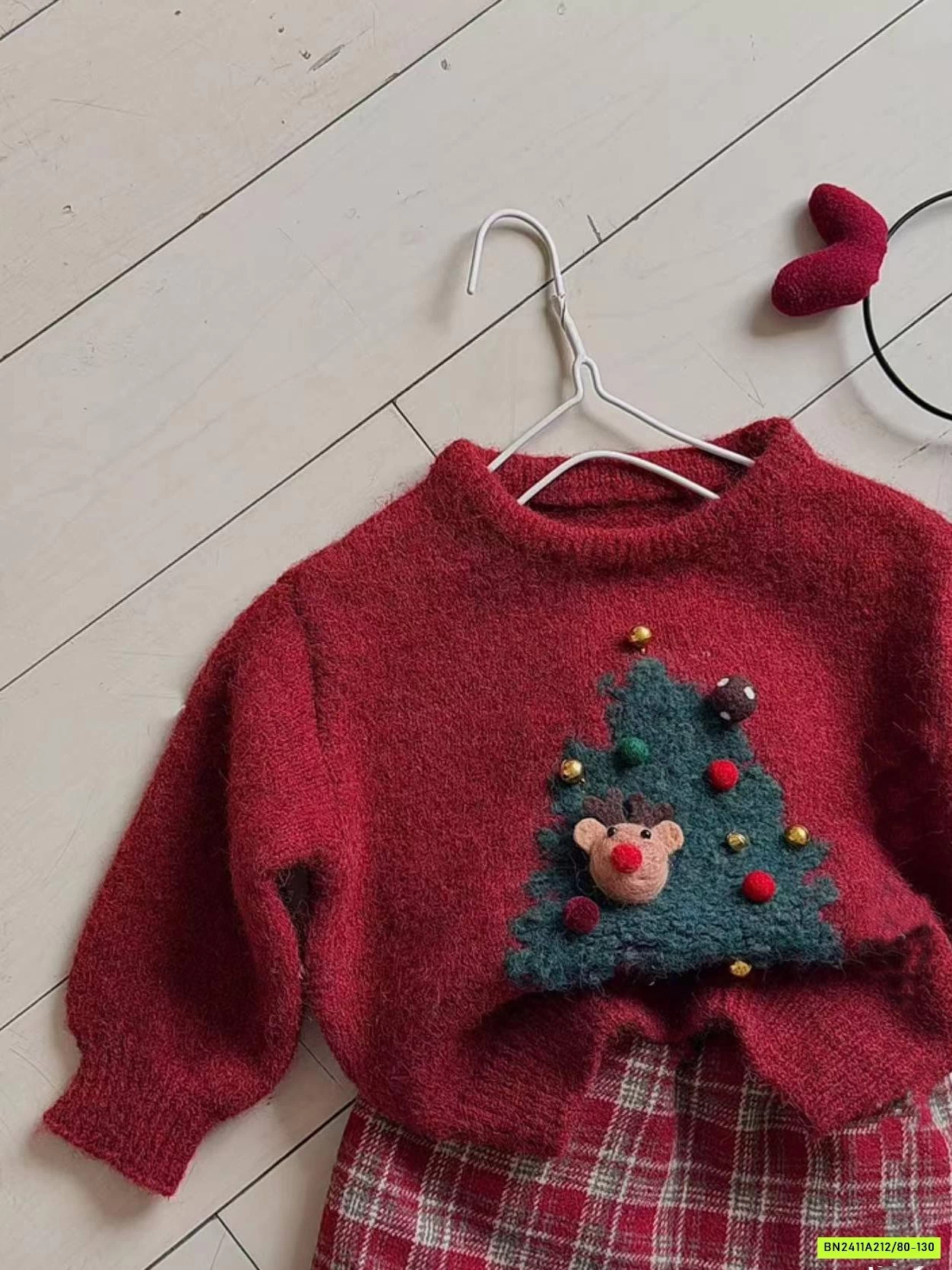 ÁO LEN GIÁNG SINH MIX DẠ ĐỎ