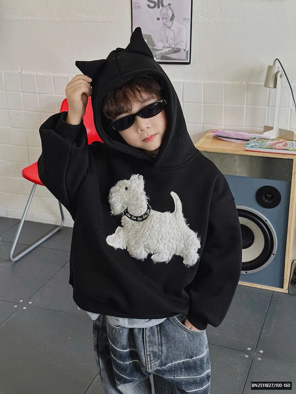 ÁO HOODIE CHÓ LÔNG MŨ TAI NHỌN