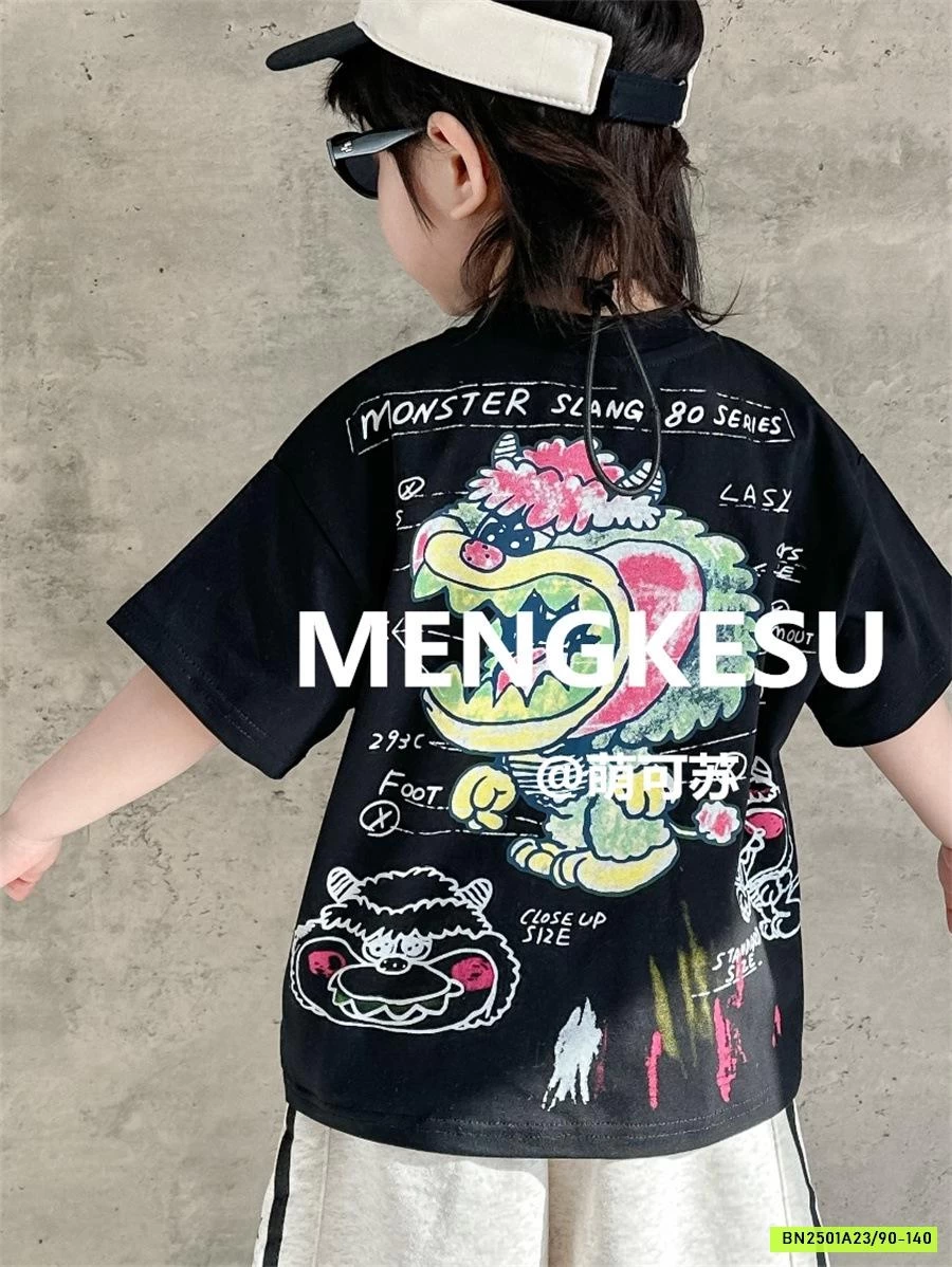 ÁO THUN RỒNG MIX SHORT XÁM MENGKESU