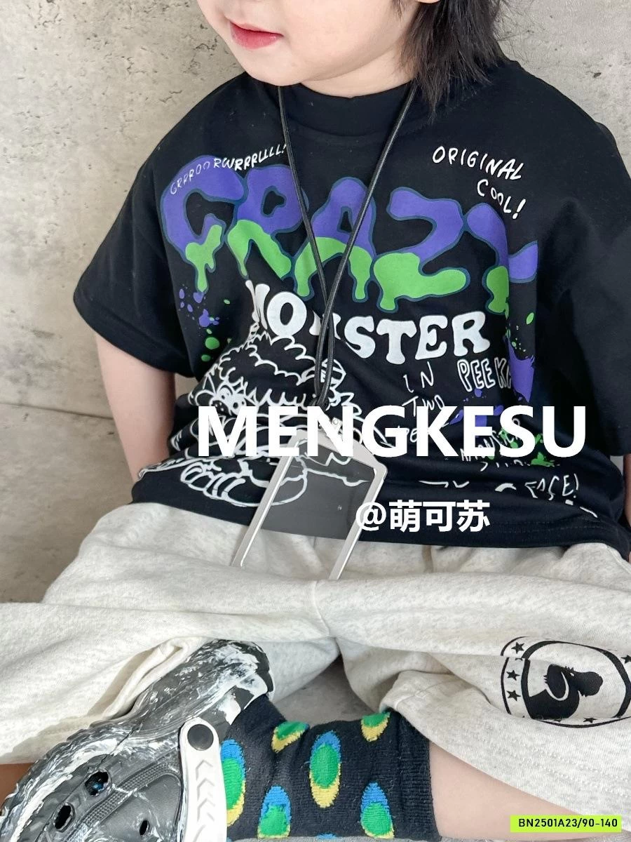 ÁO THUN RỒNG MIX SHORT XÁM MENGKESU