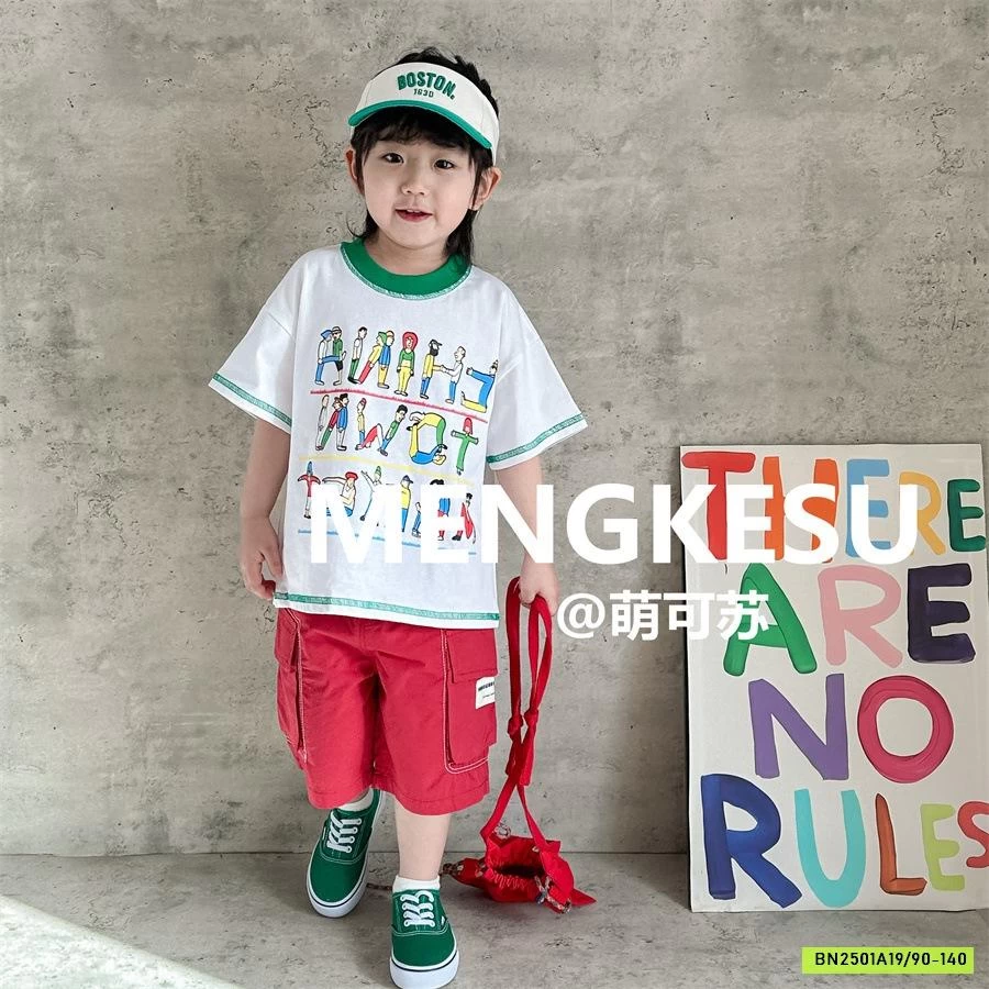 ÁO THUN CHỮ CÁI MIX SHORT TÚI HỘP MENGKESU