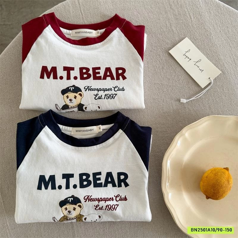 ÁO THUN GẤU BEAR PHỐI MÀU TAY 71173 MMY