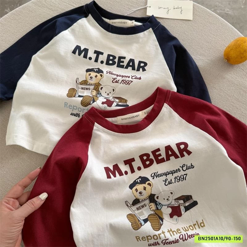 ÁO THUN GẤU BEAR PHỐI MÀU TAY 71173 MMY