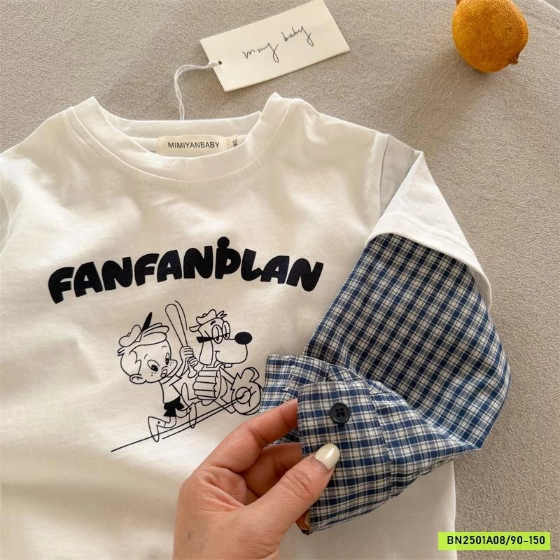 ÁO THUN GIẢ 2 LỚP TAY CARO 26238 MMY