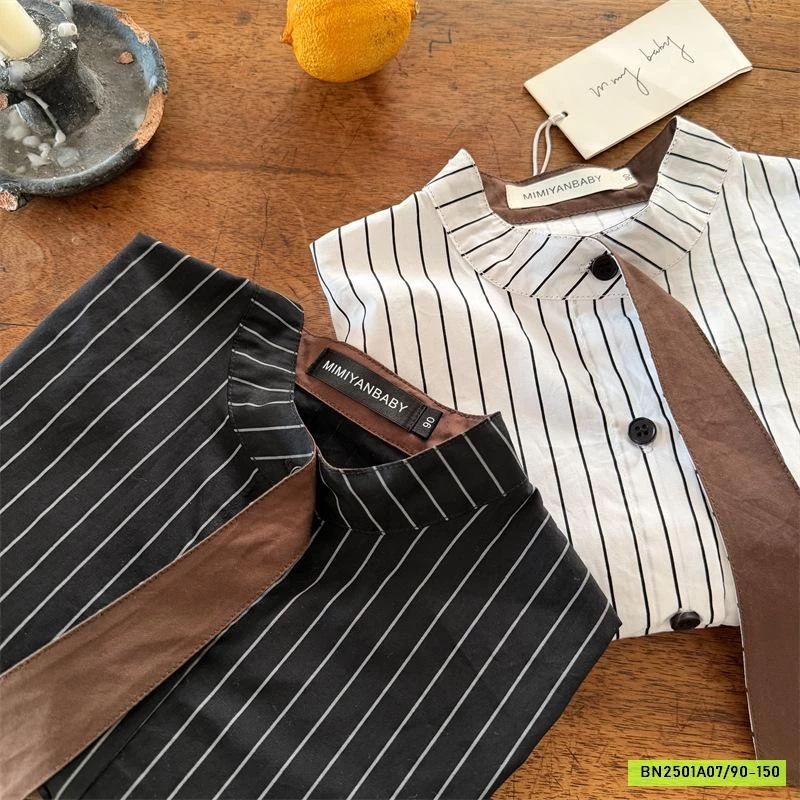 SƠ MI SỌC CỔ TRỤ LIỀN CÀ VẠT 71251 MMY