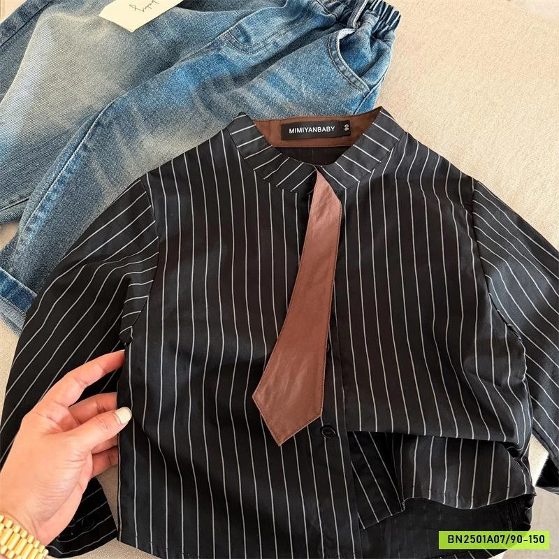 SƠ MI SỌC CỔ TRỤ LIỀN CÀ VẠT 71251 MMY