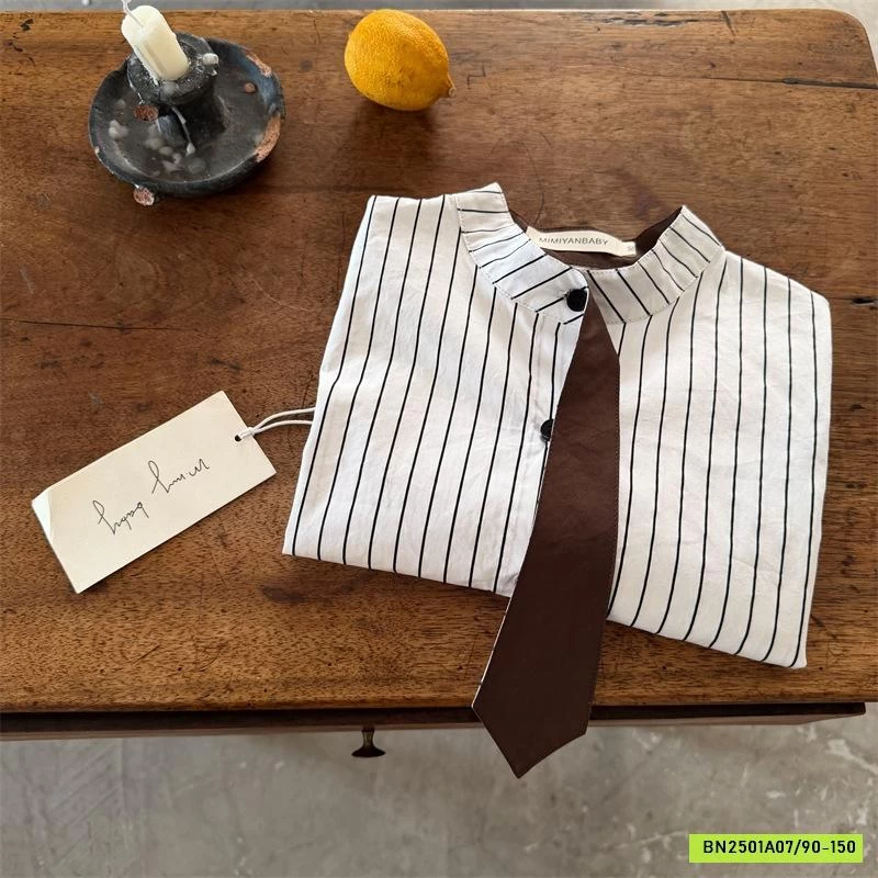 SƠ MI SỌC CỔ TRỤ LIỀN CÀ VẠT 71251 MMY