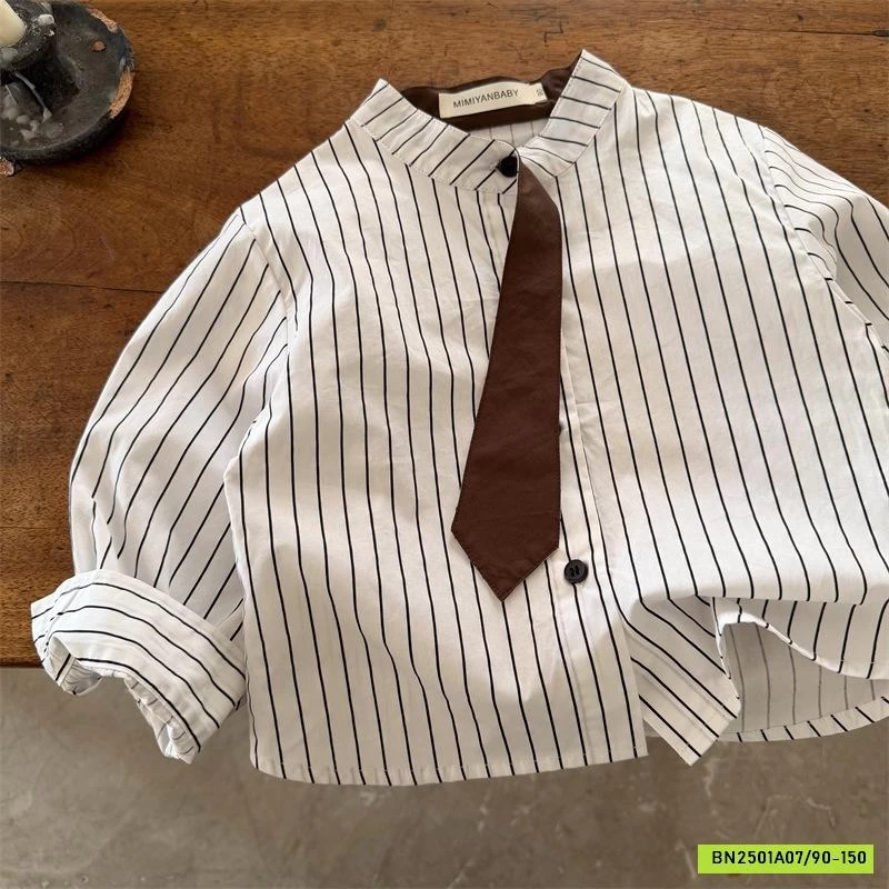 SƠ MI SỌC CỔ TRỤ LIỀN CÀ VẠT 71251 MMY