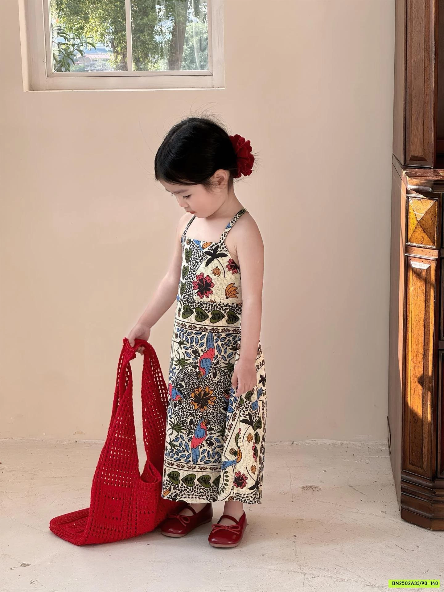 MAXI HOA 2 DÂY HỞ LƯNG