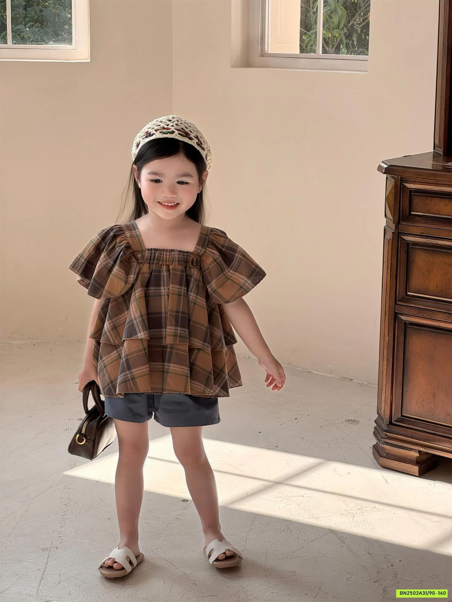 ÁO NÂU CÁNH TIÊN MIX SHORT THÔ