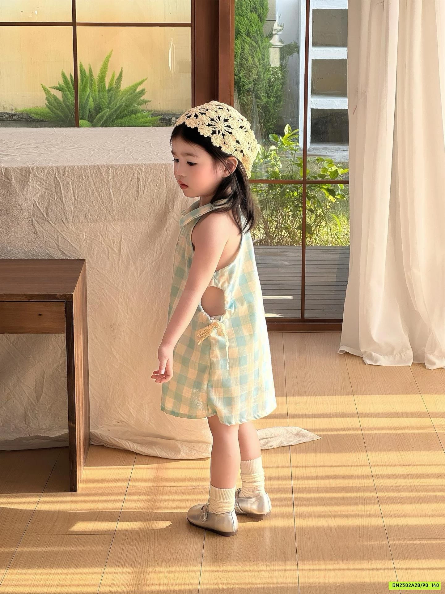 ĐẦM CARO XANH KHOÉT EO