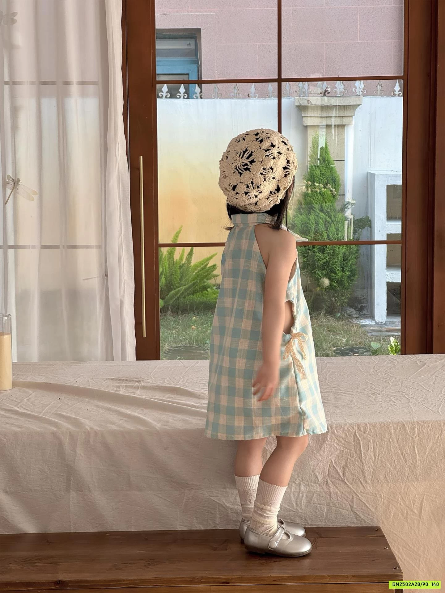 ĐẦM CARO XANH KHOÉT EO