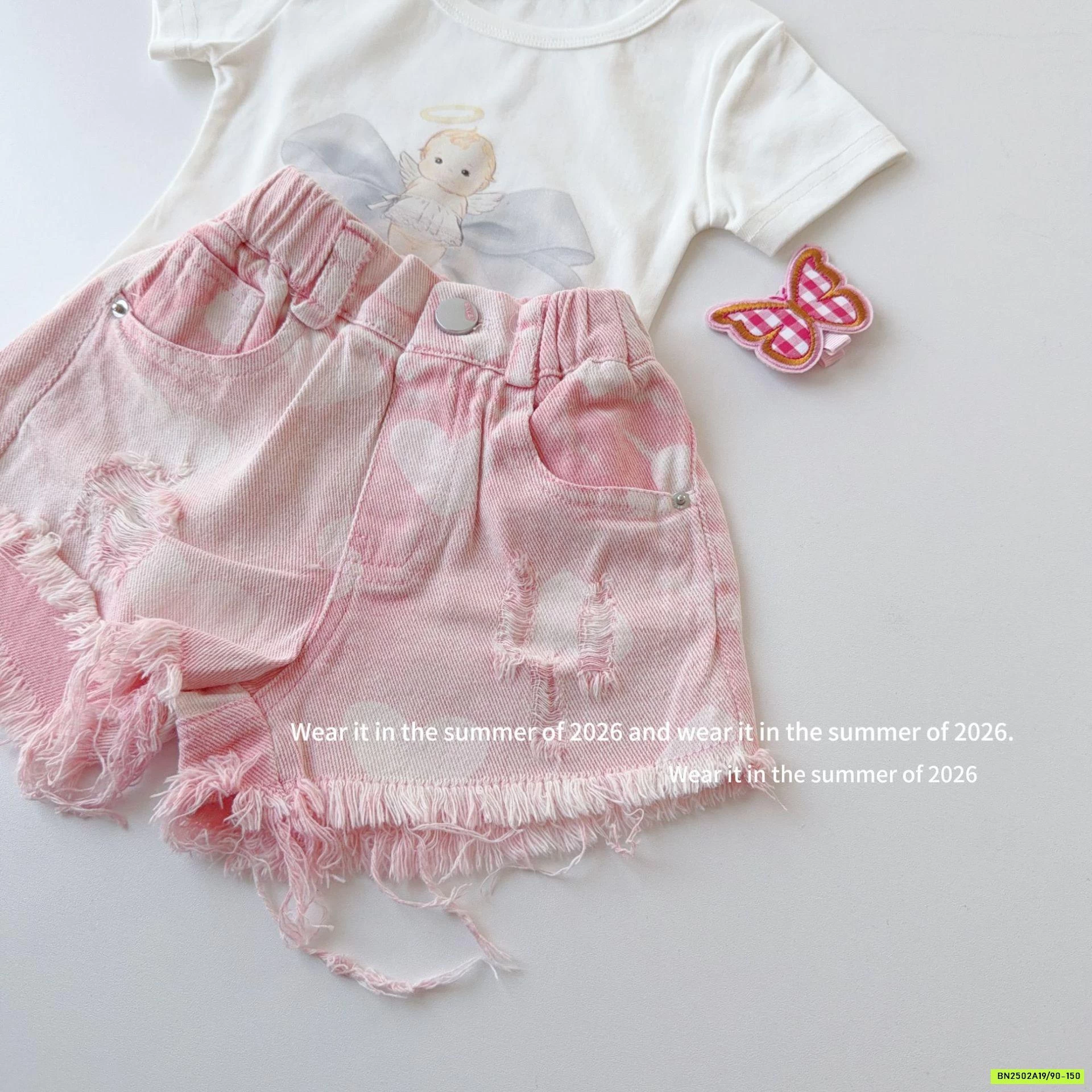 SHORT HỒNG TRÁI TIM TUA GẤU T&Q KIDS