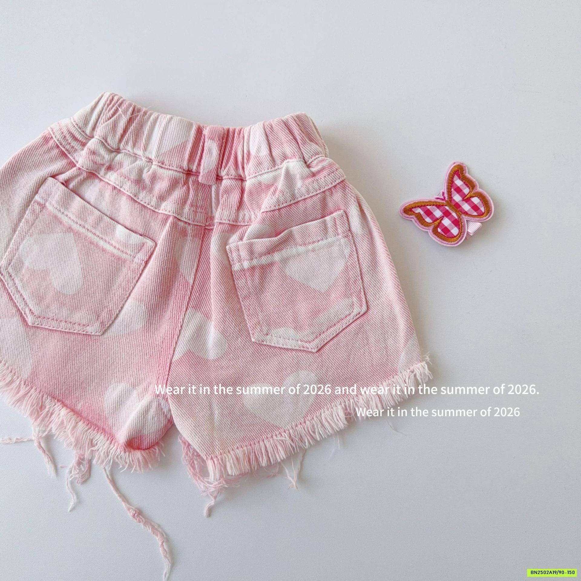 SHORT HỒNG TRÁI TIM TUA GẤU T&Q KIDS